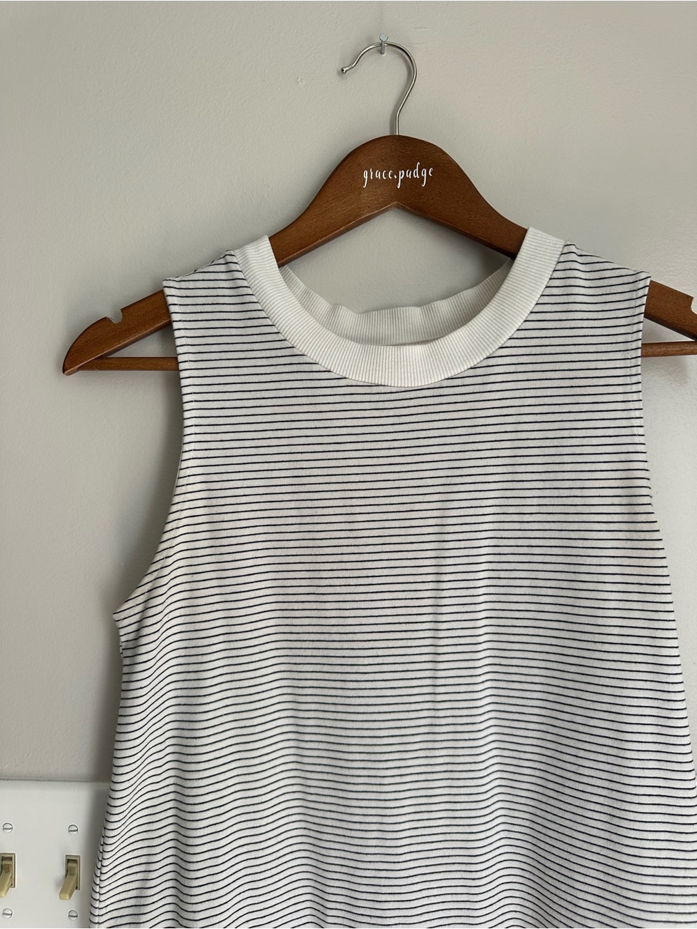 a new day White & Black Striped Sleeveless Mini Dress